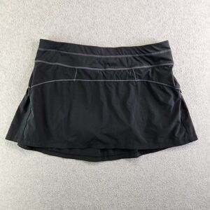Athleta Skort Womens M Black Runaroun Skirt Mini Grip Leg Openings Ruffled